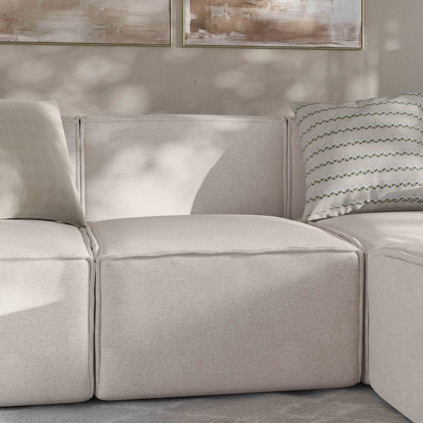 Flash Furniture Bridgetown Luxury Modular Sectional Sofa, Armless Center Seat, Cream IS-IT2231-MC-CRM-GG - main